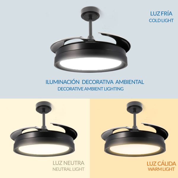 Ventilador de techo LED Black II Yeray Ø107 cm - NLM8819 - Imagen 6