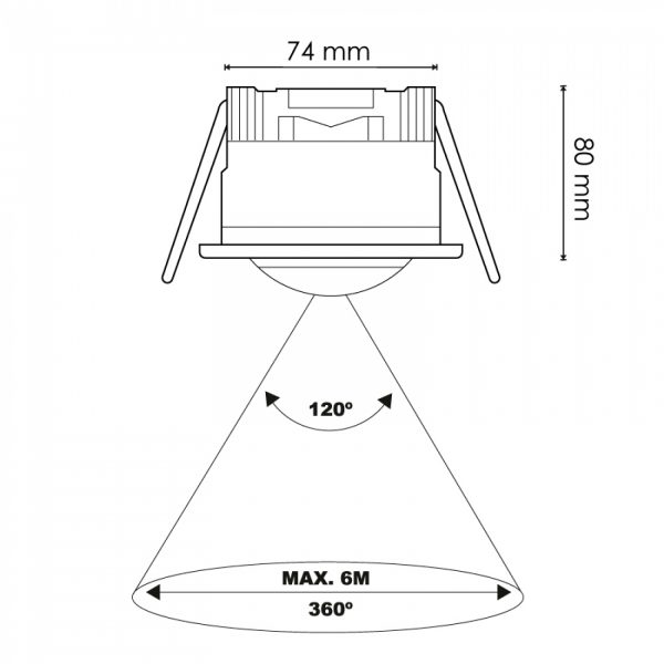 Detector de movimiento PIR 360º Empotrable Silver - NLM9017 - Imagen 2