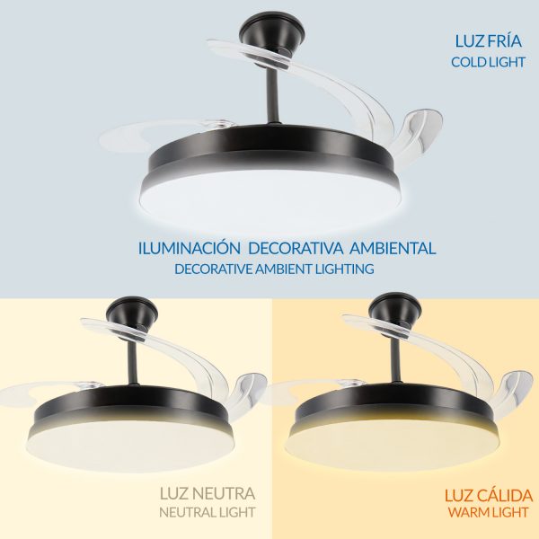 Ventilador de techo LED Black Hoom Ø107 cm - N - Imagen 5