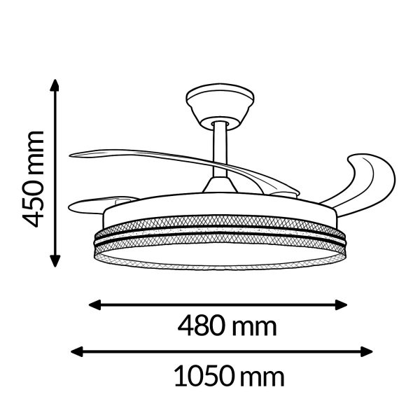 Ventilador de techo LED Black Aline Ø106 cm - NLM8849 - Imagen 2