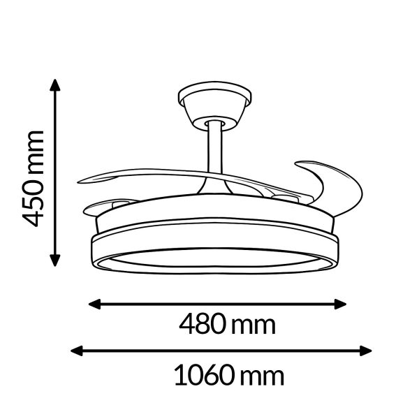 Ventilador de techo LED White Brooks Ø106 cm - N - Imagen 2