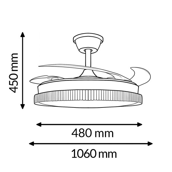 Ventilador de techo LED White Diamond Ø106 cm - N - Imagen 2