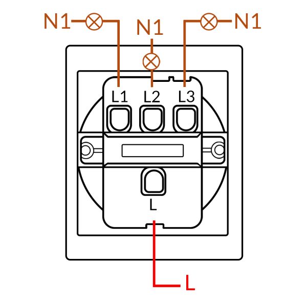 Interruptor Simple Triple - CC - N - Imagen 2