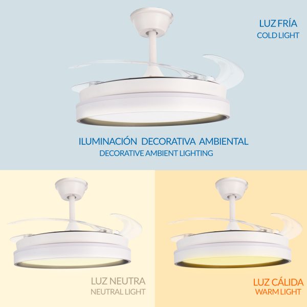 Ventilador de techo LED White Brooks Ø106 cm - N - Imagen 5