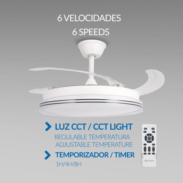 Ventilador de techo LED White Decor Ø106 cm - N - Imagen 4