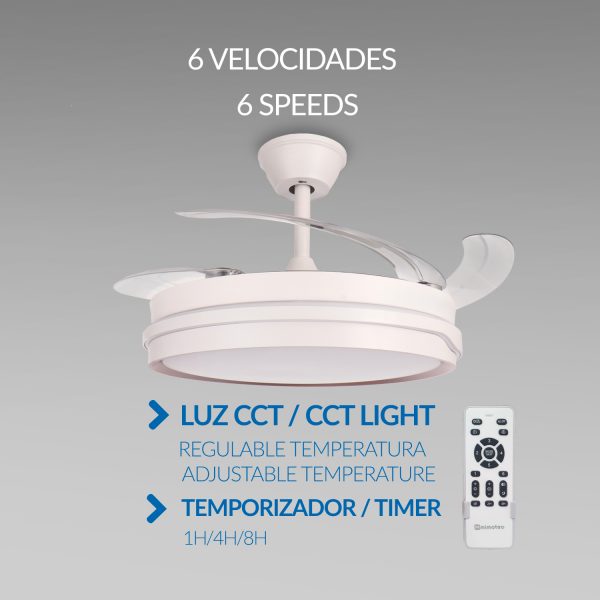 Ventilador de techo LED White Alan Ø106 cm - N - Imagen 4