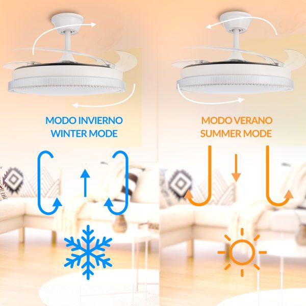 Ventilador de techo LED White Diamond Ø106 cm - N - Imagen 5