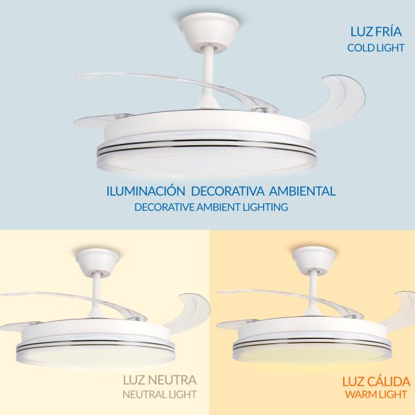 Ventilador de techo LED White Decor Ø106 cm - N - Imagen 5