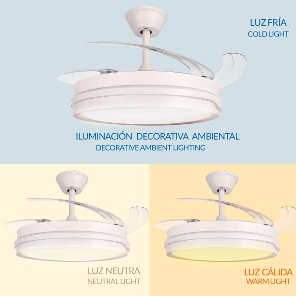 Ventilador de techo LED White Alan Ø106 cm - N - Imagen 5