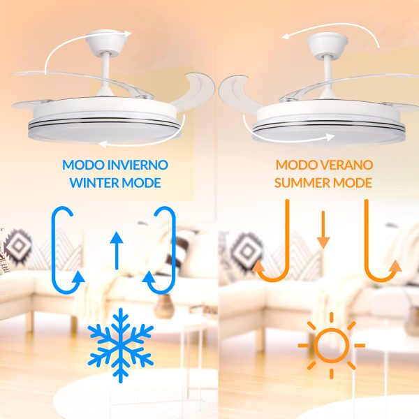 Ventilador de techo LED White Decor Ø106 cm - N - Imagen 6