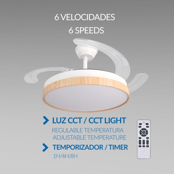 Ventilador de techo LED White Plant Ø106 cm - N - Imagen 3