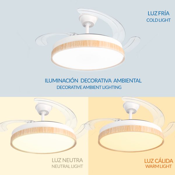 Ventilador de techo LED White Plant Ø106 cm - N - Imagen 5
