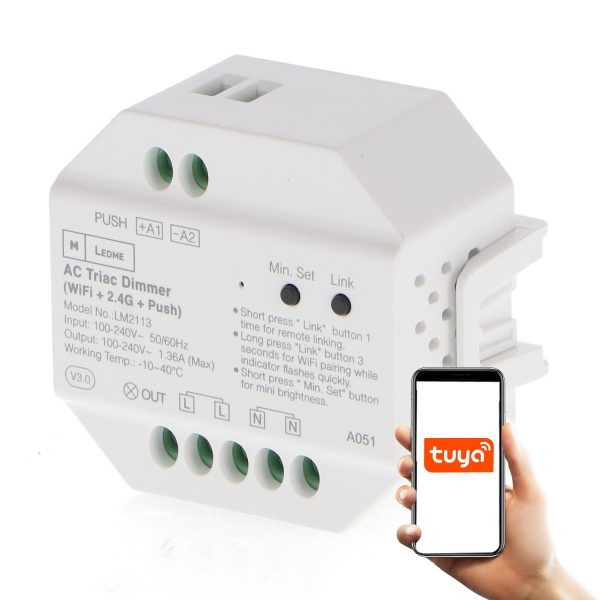 Regulador LED TRIAC RF Compatible con Pulsador wifi - NLM2113