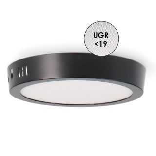 Panel de Superficie Negro Circular 12W CCT - NLM5590