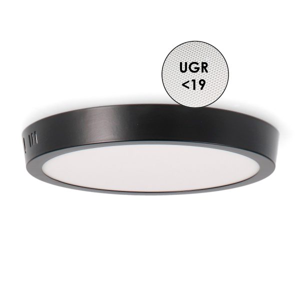 Panel de Superficie Circular Negro 20W CCT - NLM5591