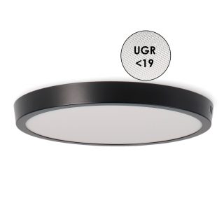 Panel de Superficie Negro Circular 25W CCT - NLM5592