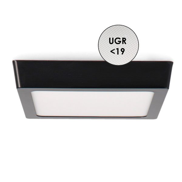 Panel de Superficie Negro Cuadrado 12W CCT - NLM5593
