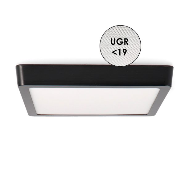 Panel de Superficie Negro Cuadrado 20W CCT - NLM5594