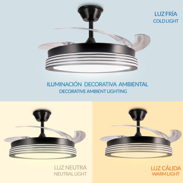Ventilador de techo LED Black Aline Ø106 cm - NLM8849 - Imagen 6