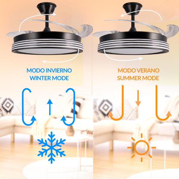 Ventilador de techo LED Black Aline Ø106 cm - NLM8849 - Imagen 5