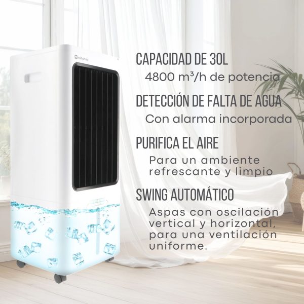 Climatizador evaporativo portátil AirMax 4800m3/h 30 litros - NMI7001 - Imagen 3