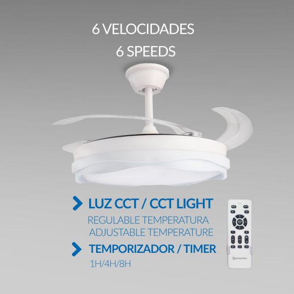 Ventilador de techo LED White Dary Ø106 cm - N - Imagen 4