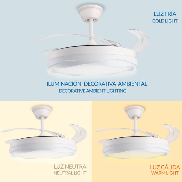 Ventilador de techo LED White Dary Ø106 cm - N - Imagen 5