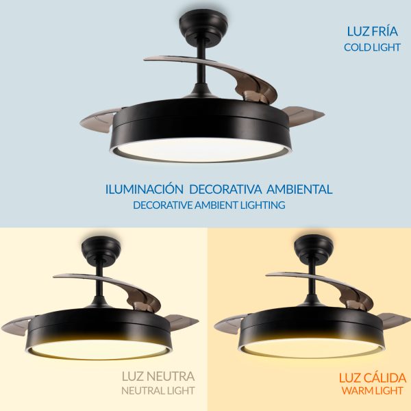 Ventilador de techo LED Black Loki Ø106 cm - N - Imagen 6