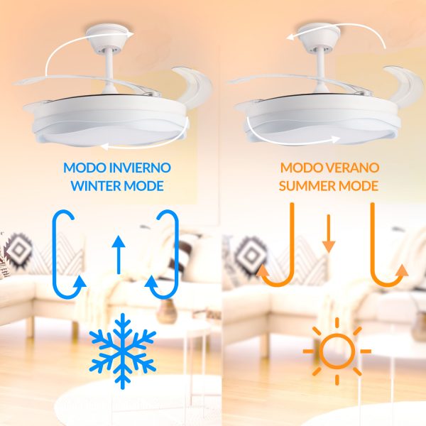 Ventilador de techo LED White Dary Ø106 cm - N - Imagen 6