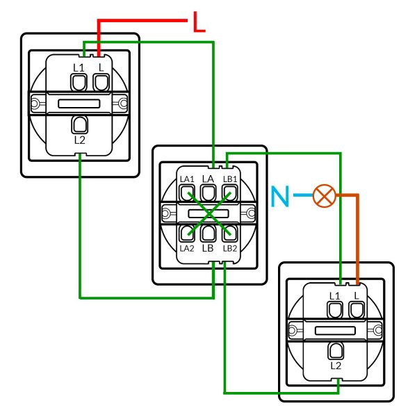 Interruptor Empotrable Simple Cruzamiento - CC - N - Imagen 2