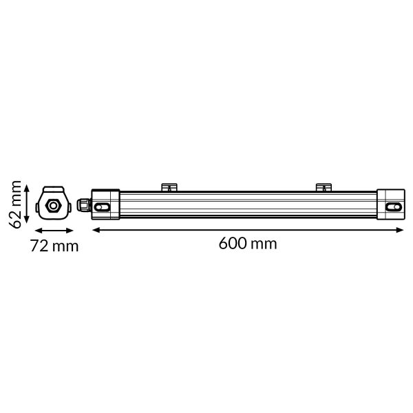 Pantalla estanca LED Marsella 20W 600mm CCT Enlazable - N - Imagen 2