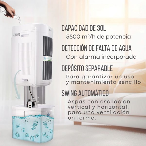 Climatizador evaporativo AirPro portátil  5500m3/h 30 Litros - NMI7002 - Imagen 4