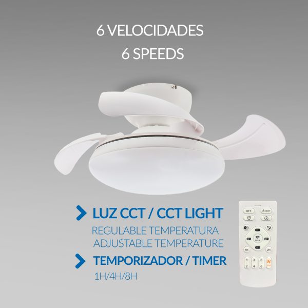 Ventilador de techo LED White Mushroom Ø72,5 cm - N - Imagen 4