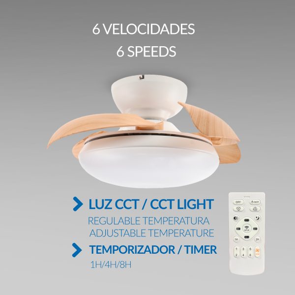 Ventilador de techo LED Wood Mushroom Ø72,5 cm - N - Imagen 4