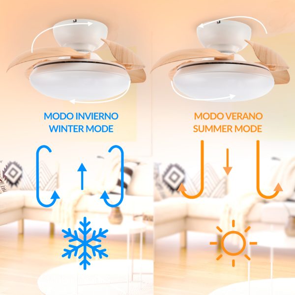 Ventilador de techo LED Wood Mushroom Ø72,5 cm - N - Imagen 5