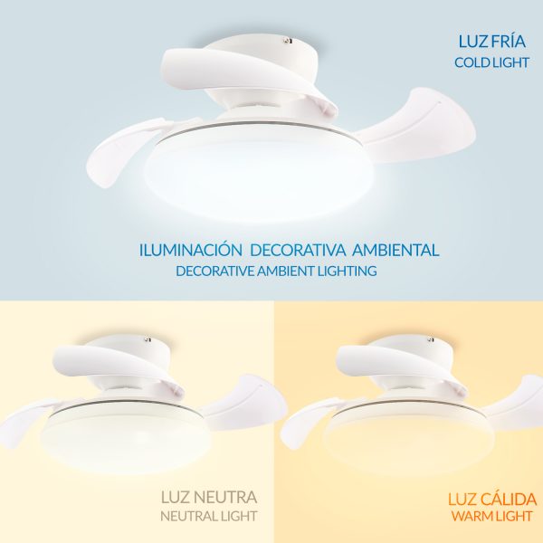 Ventilador de techo LED White Mushroom Ø72,5 cm - N - Imagen 6