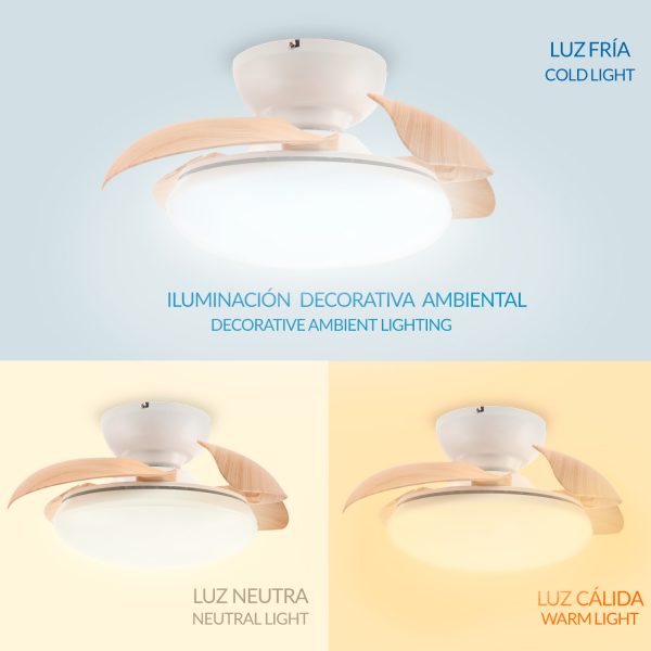 Ventilador de techo LED Wood Mushroom Ø72,5 cm - N - Imagen 6