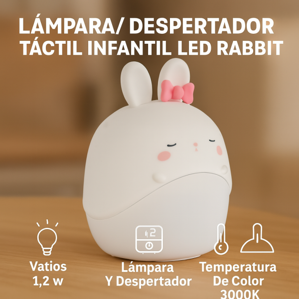 Lámpara/ Despertador táctil infantil LED Rabbit - NLM9210 - Imagen 4