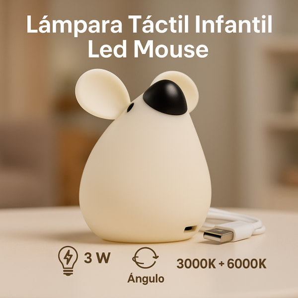 Lámpara táctil infantil LED Mouse - NLM9204 - Imagen 4