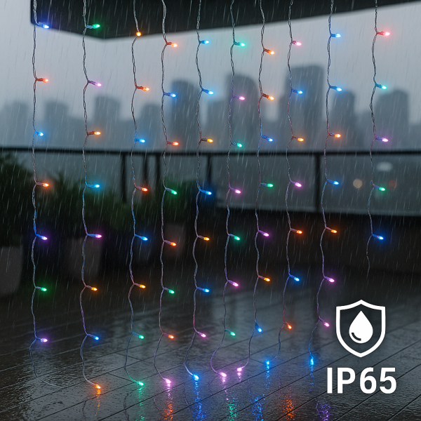 Cortina de Guirnalda Exterior LED con Usb 3*3m RGB - NLM2966 - Imagen 6