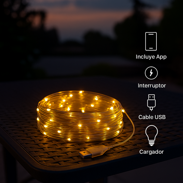 Cortina de Guirnalda Exterior LED con Usb 3*2m - NLM2962 - Imagen 6