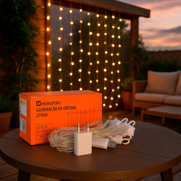 Cortina de Guirnalda Exterior LED con Usb 3*3m - NLM2963 - Imagen 4