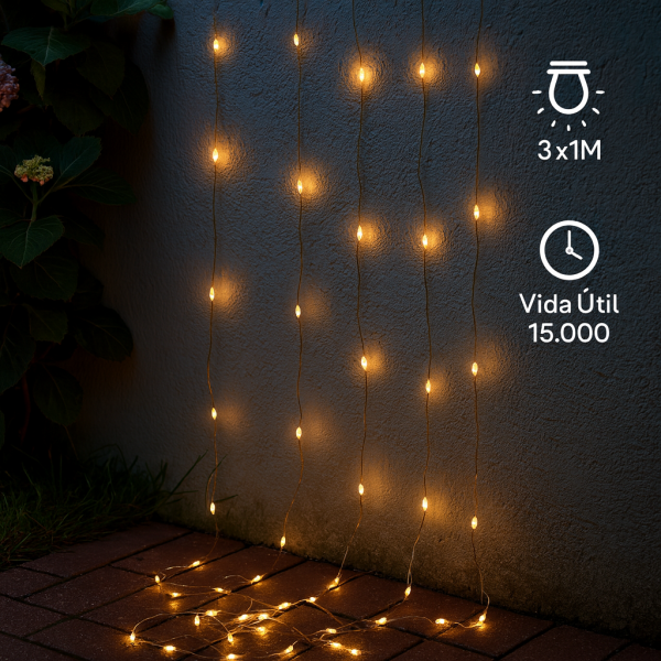 Cortina de Guirnalda Exterior LED con Usb 3*1m - NLM2961 - Imagen 4