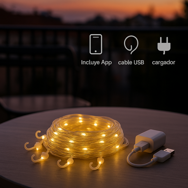 Cortina de Guirnalda Exterior LED con Usb 3*1m - NLM2961 - Imagen 5