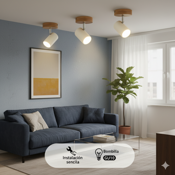 Lámpara de Techo Serie Wood 1 Focos GU10 - NLM4501 - Imagen 7