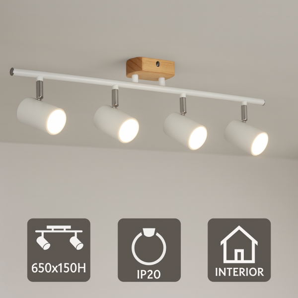 Lámpara de Techo Serie Wood 4 Focos GU10 - NLM4504 - Imagen 4