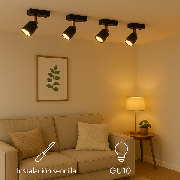 Lámpara de Techo Serie Gold 1 Focos GU10 - NLM4509 - Imagen 6