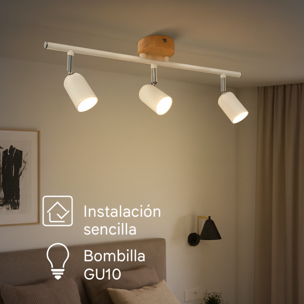 Lámpara de Techo Serie Wood 3 Focos GU10 - NLM4503 - Imagen 7