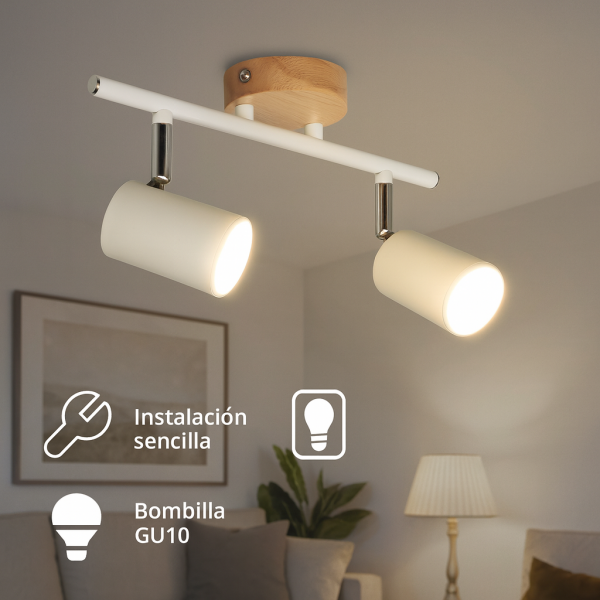 Lámpara de Techo Serie Wood 2 Focos GU10 - NLM4502 - Imagen 5