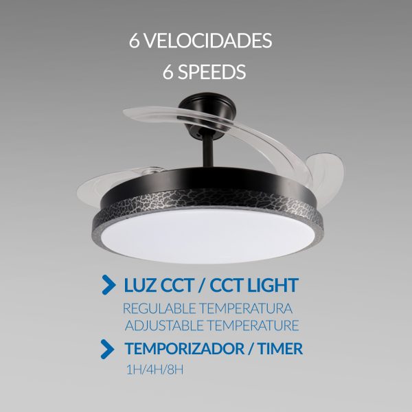 Ventilador de techo LED Black Rail Ø106 cm - NLM8850 - Imagen 3